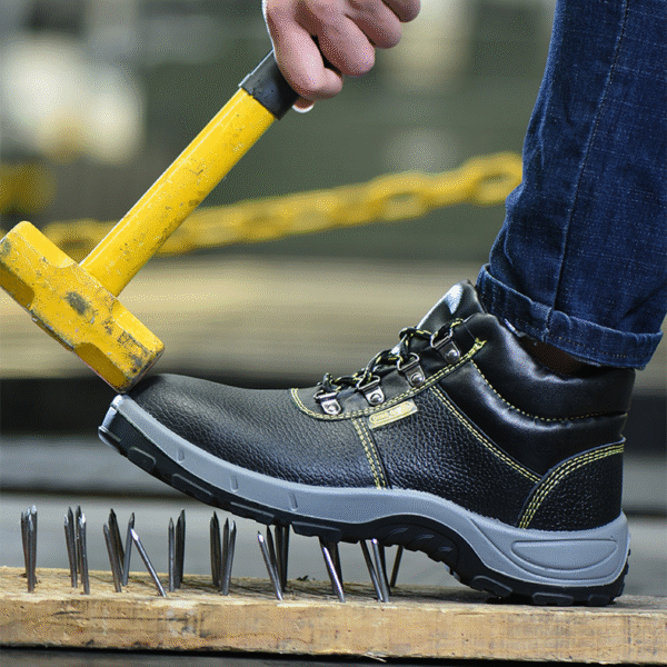 Labor protection shoes, men's anti smashing and anti stabbing work shoes, comfortable, wear-resistant, safety protective workwear, leather shoes - Image 4