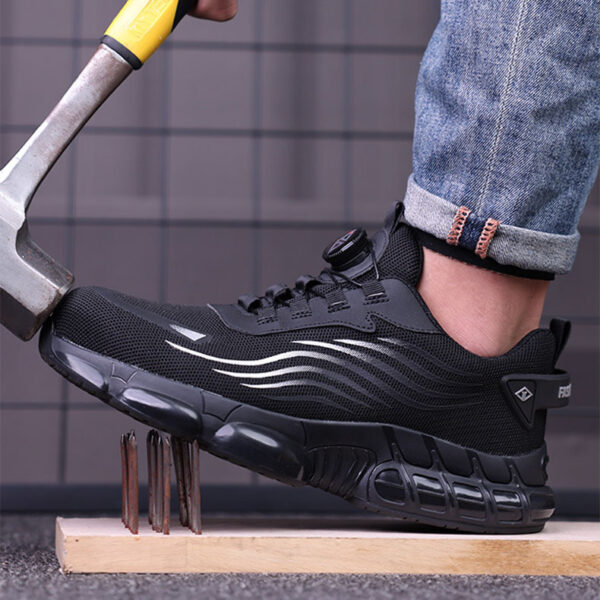 New men's safety shoes with anti smashing and anti piercing steel toe caps, fly woven lightweight protection and wear-resistant work shoes - Image 6