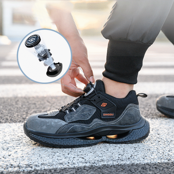 Labor protection shoes for men, breathable, odor proof, all season button lightweight, anti smashing, anti piercing, shock-absorbing work shoes - Image 4